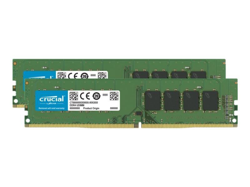 Crucial - Ddr4 - Sæt - 64 Gb: 2 X 32 Gb - Dimm 288-Pin - 3200 Mhz / Pc4-25600 - Cl22 - 1.2 V - Ikke Bufferet - Ikke-Ecc