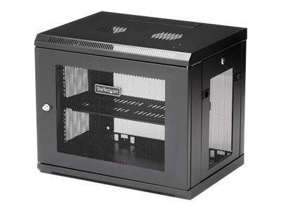 Startech.Com 2 Post 9U 19" Wall Mount Network Cabinet, Adjustable Depth 6-15" Locking It Switch Depth Enclosure, Vented Computer/Electronics Equipmen