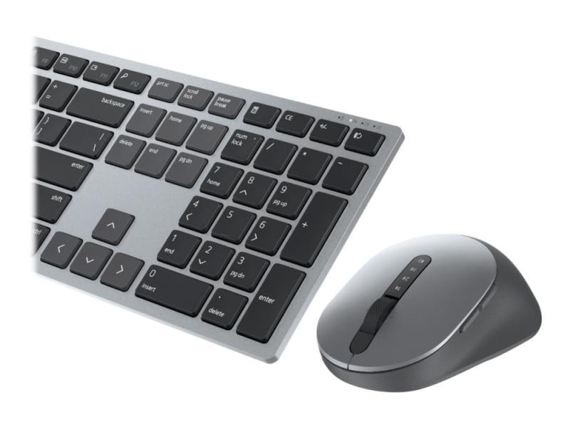 Dell Premier Wireless Keyboard And Mouse Km7321w - Sæt Med Mus Og Tastatur - Trådløs - 2.4 Ghz, Bluetooth 5.0 - Qwerty - Us International - Titan Grå
