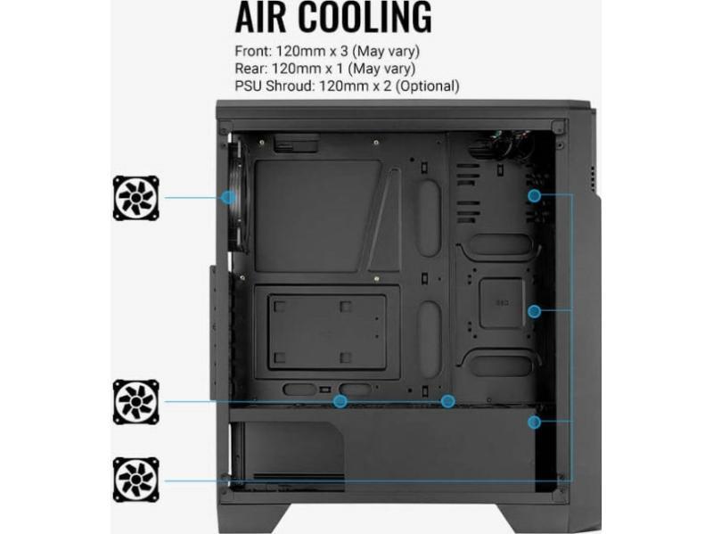 Aerocool - - Ingen Strømforsyning - Sort - Usb/Lyd