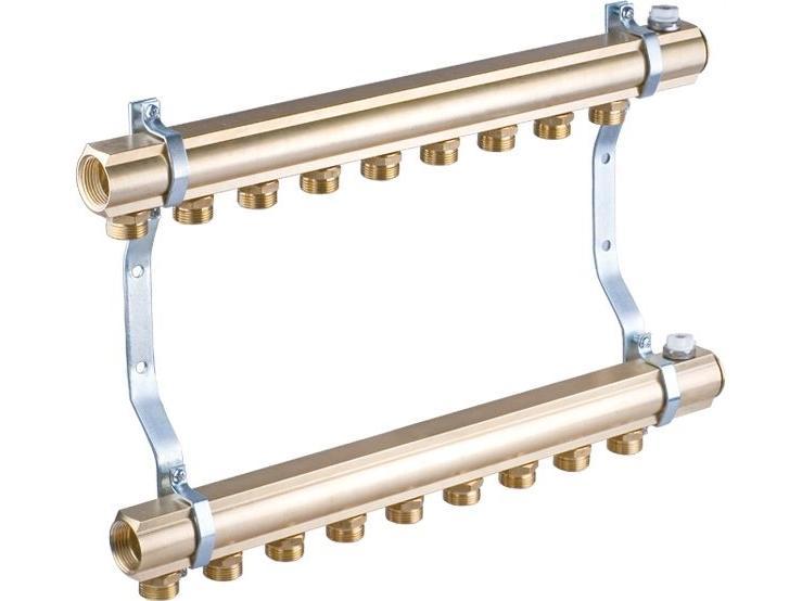 Perfexim Messingmanifold 9 Kredse Med Nipler (30-102-0900-001)