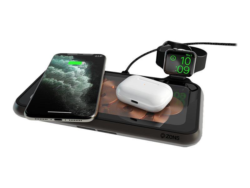 Zens Liberty - Glass Limited Edition - Trådløs Opladningspude + Ac-Strømadapter - 30 Watt - 2.4 A - Apple Fast Charge, Fc - 2 Output-Stikforbindelser