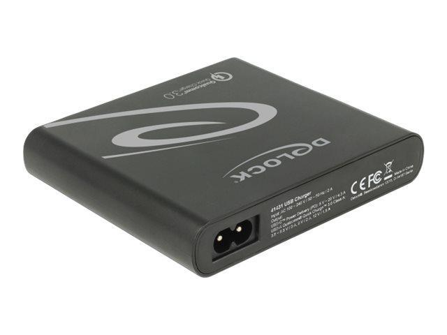 Delock Usb Charger - Strømforsyningsadapter - Ac 100-240 V - 87 Watt - Output-Stikforbindelser: 4 - Sort