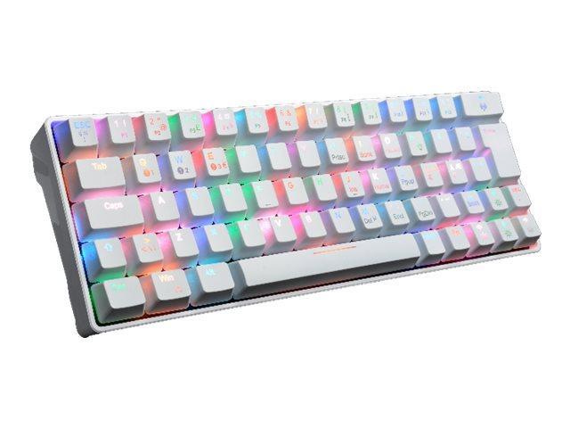 Fourze Gk60 - Gamingtastatur - Bagbelyst - Trådløs (Bluetooth) - Kablet (Usb-C) - Swtiches: Outemu - 60% - Hvid