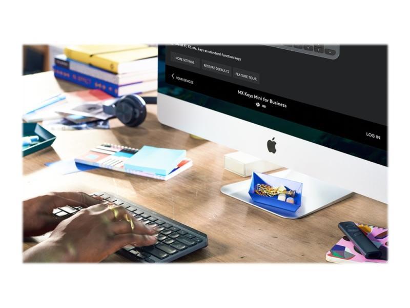 Logitech Mx Keys Mini For Business - Tastatur - Bagbelyst - Trådløs - Bluetooth Le - Qwerty - Internationalt Engelsk - Grafit