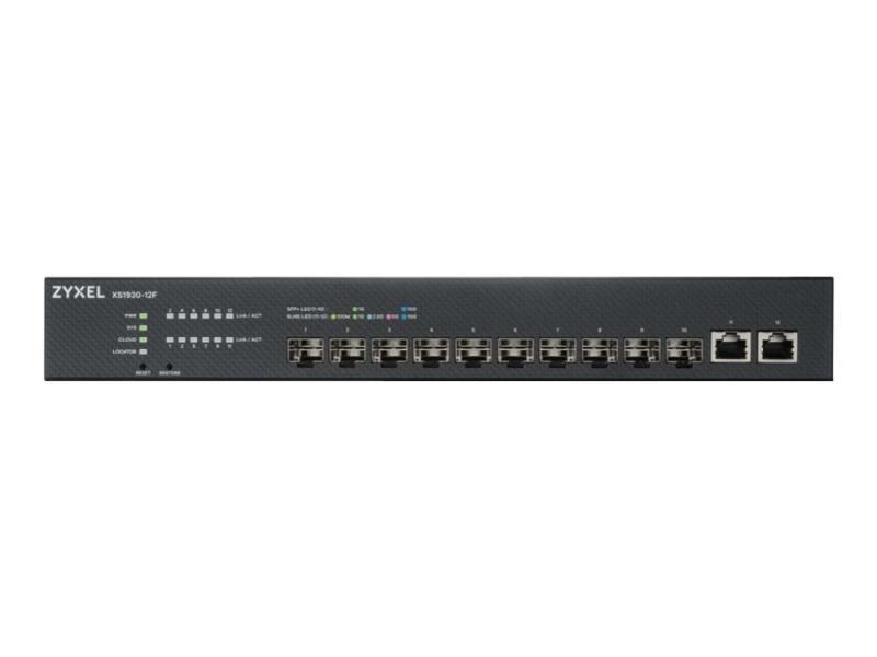 Zyxel Xs1930-12F - Switch - Smart - 10 X 1 Gigabit / 10 Gigabit Sfp+ + 2 X 100/1000/2.5G/5G/10Gbase-T - Desktop, Monterbar På Stativ