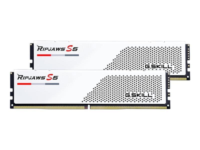 G.Skill Ripjaws S5 - Ddr5 - Sæt - 32 Gb: 2 X 16 Gb - Dimm 288-Pin Lav Profil - 5600 Mhz / Pc5-44800 - Cl30 - 1.25 V - Ikke Bufferet - Ikke-Ecc - Hvid