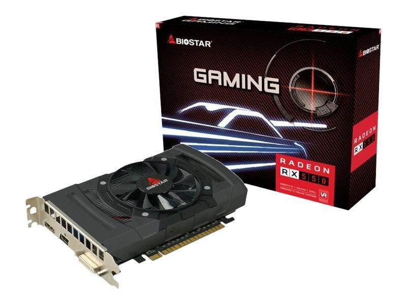 Biostar Va5505rf41 - Grafikkort - Radeon Rx 550 - 4 Gb Gddr5 - Pcie 3.0 X16 - Dvi, Hdmi, Displayport