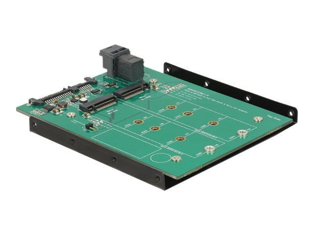 Delock Converter Sata 22 Pin / Sff-8643 Nvme > 1 X M.2 Ngff Key M + 1 X M.2 Ngff Key B - Ramme - 3.5" To 2 X M.2/ Sff