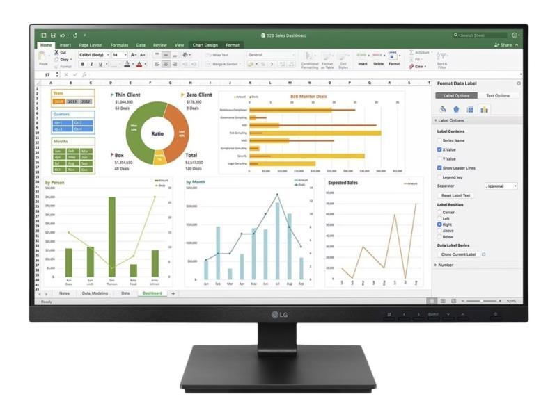 Lg 24Bn65yp-B - Led-Skærm - 24" (23.8" Til At Se) - 1920 X 1080 Full Hd (1080P) @ 75 Hz - Ips - 250 Cd/M² - 5 Ms - Hdmi, Dvi-D, Displayport - Højtale