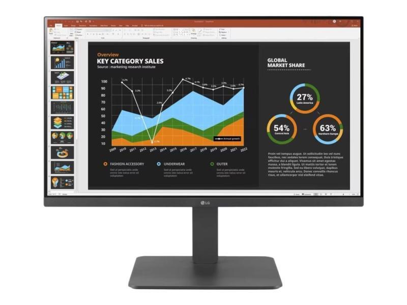 Lg 24Br650b-C - Led-Skærm - 24" (23.8" Til At Se) - 1920 X 1080 Full Hd (1080P) - Ips - 250 Cd/M² - 1000:1 - 5 Ms - Hdmi, Displayport, Usb-C - Højtal