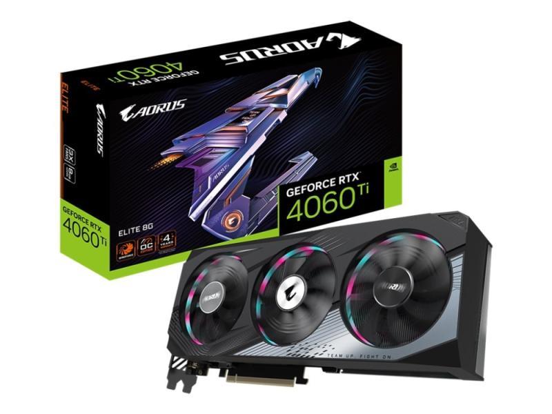 Aorus Geforce Rtx 4060 Ti Elite 8G - Grafikkort - Geforce Rtx 4060 Ti - 8 Gb Gddr6 - Pcie 4.0 - 2 X Displayport, 2 X Hdmi