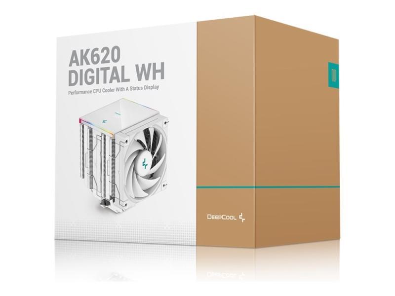 Deepcool Ak620 Digital Wh - Processor-Køler - (For: Lga1155, Lga2011, Lga1150, Lga2011-3, Lga1151, Am4, Lga2066, Lga1200, Lga1700, Am5) - 120 Mm - Hv