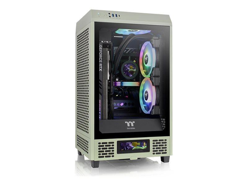 Thermaltake The Tower 200 - Mt - Mini Itx - Sidepanel Med Vindue (Hærdet Glas) - Ingen Strømforsyning (Atx) - Matcha-Grøn - Usb/Lyd