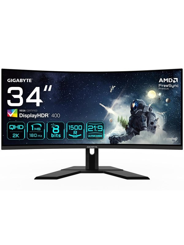 34" GIGABYTE G34WQCP - 3440x1440 (WQHD) - 180Hz - VA - Curved - 2x 2W Speakers