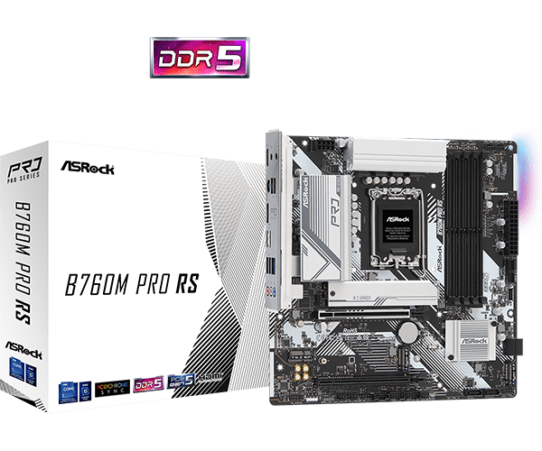 ASRock - B760M Pro RS, mATX DDR5 LGA1700 - Bundkort