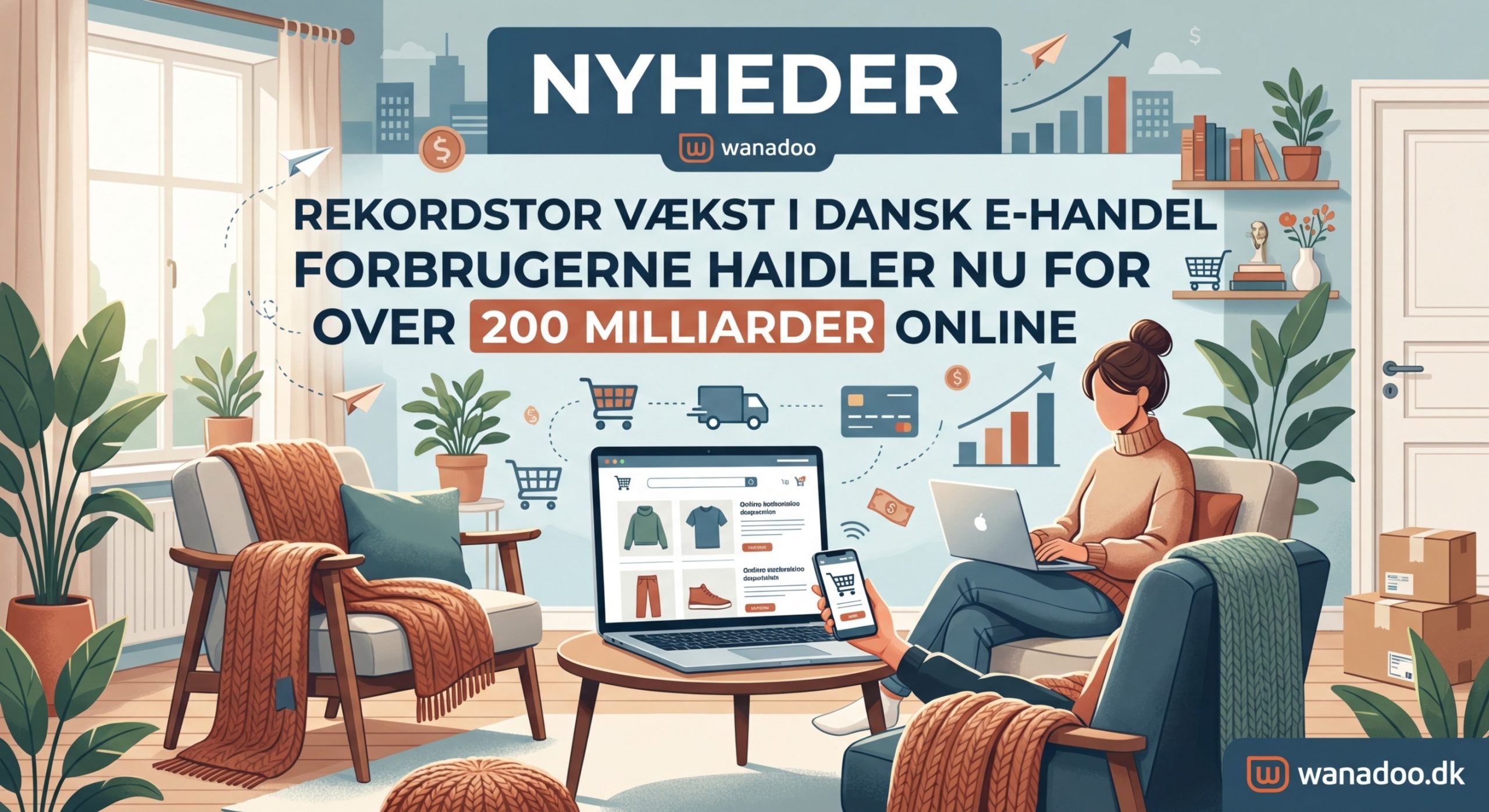Rekordstor vækst i dansk e-handel: Forbrugerne handler nu for over 200 milliarder online - Illustration 1